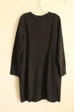 NEW Bowden Black Ribbed V-neck Pocket Dress | 16/18