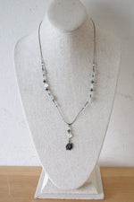 Blue Glass Beaded Koi Fish Pendant Sterling Silver Necklace