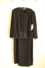 NEW Cynthia Howie Satin Stripe Bottom Blazer and Dress Set | 20W