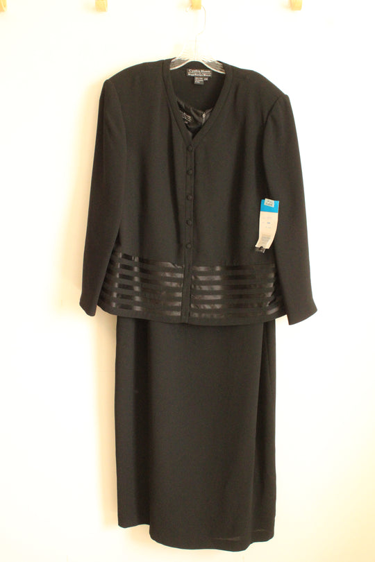 NEW Cynthia Howie Satin Stripe Bottom Blazer and Dress Set | 20W