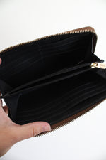 Coach Brown Wildflower Print Canvas Zip Around Wallet