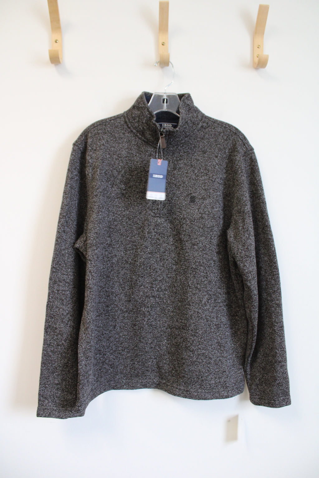 NEW Izod Gray Fleece Lined 1/4 Zip Sweatshirt | M