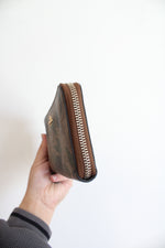 Coach Brown Wildflower Print Canvas Zip Around Wallet