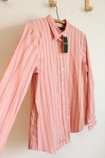NEW Ralph Lauren Pink Maroon Striped Button Down Shirt | L