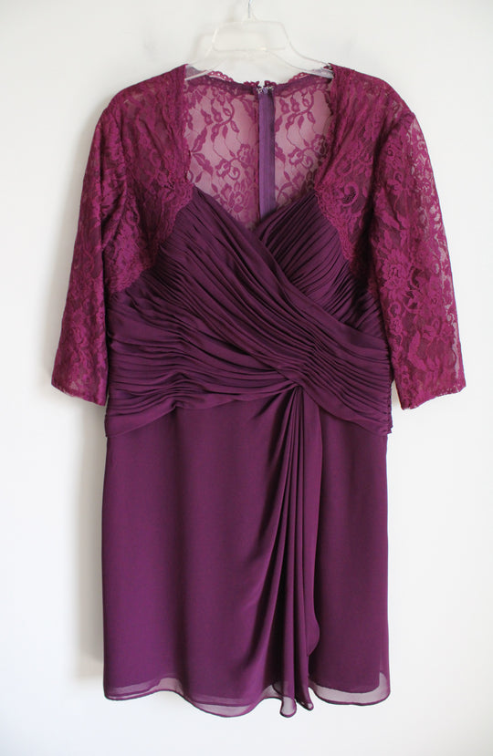 Romantic Bridals Pink Chiffon Lace Sleeve Dress | 16