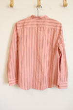 NEW Ralph Lauren Pink Maroon Striped Button Down Shirt | L
