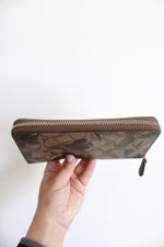 Coach Brown Wildflower Print Canvas Zip Around Wallet
