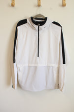 Under Armour HeatGear White Black Color Blocked Windbreaker Hoodie | L