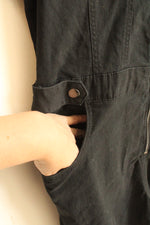 NEW Celebrity Pink Black Zip Front Utility Romper | XL