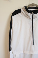 Under Armour HeatGear White Black Color Blocked Windbreaker Hoodie | L