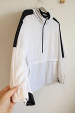 Under Armour HeatGear White Black Color Blocked Windbreaker Hoodie | L