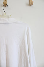 NEW Breckenridge Embroidered Collared White Long Sleeved Top | XL