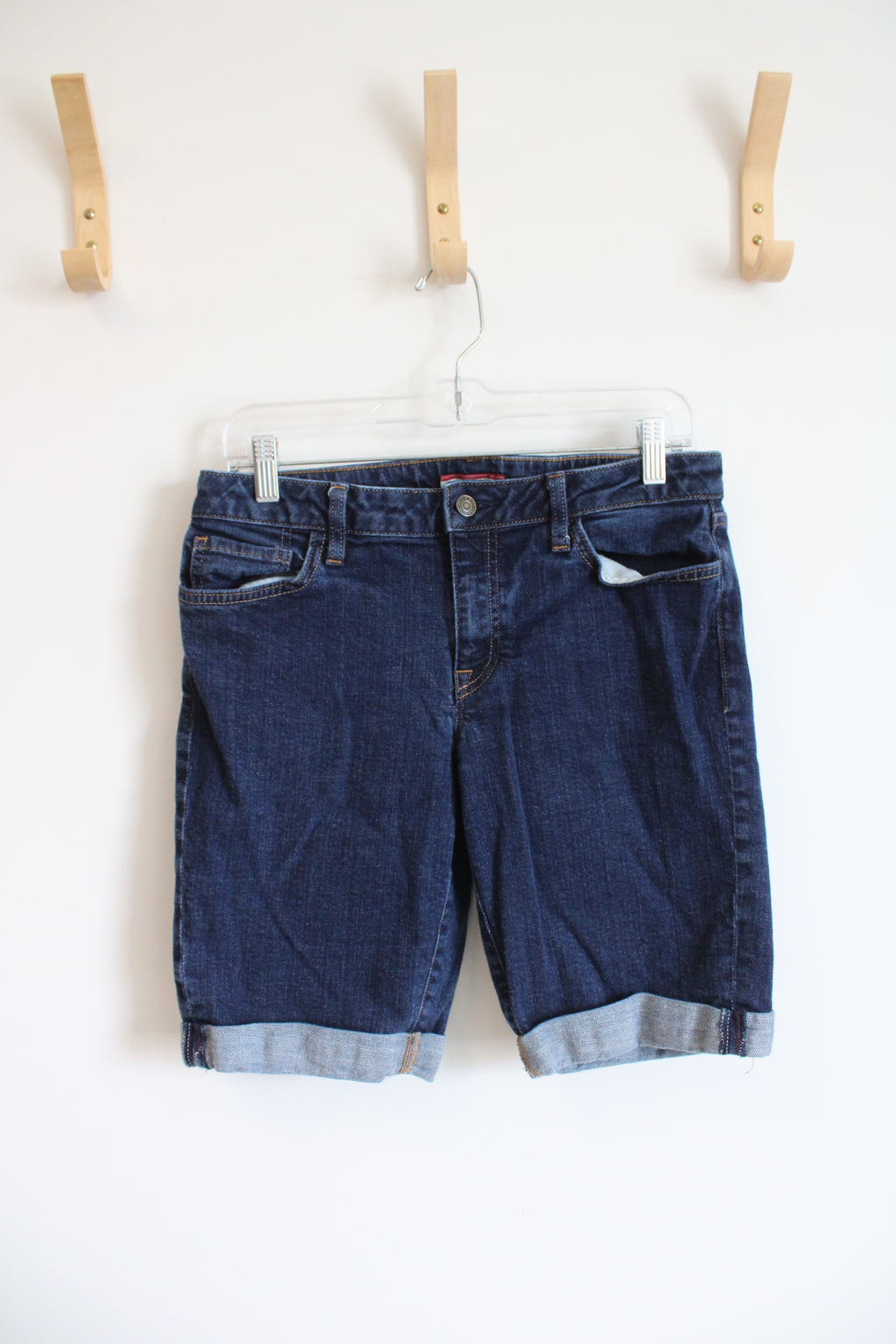 Tommy Hilfiger Dark Wash Cuffed Jean Shorts | 6