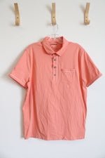 Express Coral Orange Polo Shirt | L