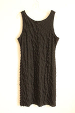 Notations Black Asymmetrical Ruffle Tank Stretch Dress | L