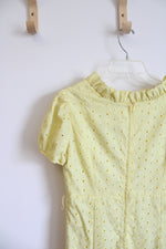 Yellow Eyelet Ruffled Neck Costume Dress | S/M