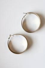 Gold Tone Sterling Silver Large Hoop Earrings