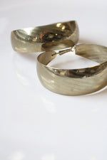 Gold Tone Sterling Silver Large Hoop Earrings