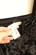 NEW Aeropostale Black Velvet Fit and Flare LS Dress with Princess Cut Neckline | M