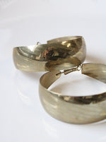 Gold Tone Sterling Silver Large Hoop Earrings