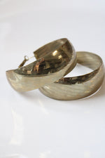 Gold Tone Sterling Silver Large Hoop Earrings