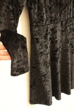 NEW Aeropostale Black Velvet Fit and Flare LS Dress with Princess Cut Neckline | M