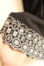 NEW Old Navy Black with White Embroidery and Ruffle Sleeve Dress | XL