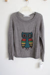 NEW Woolrich Gray Mohair Knit Owl Sweater | L Petite