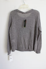 NEW Woolrich Gray Mohair Knit Owl Sweater | L Petite