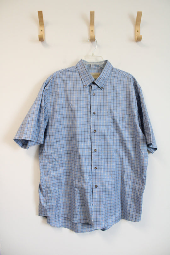 Cabela's Outfitter Series Blue Plaid Button Down Shirt | XL Tall