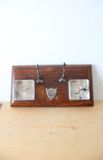Wooden Vintage Inkwell Stand