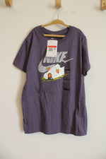 NEW Nike Purple Sneaker Strawberry Graphic Logo Tee | L (10/12)
