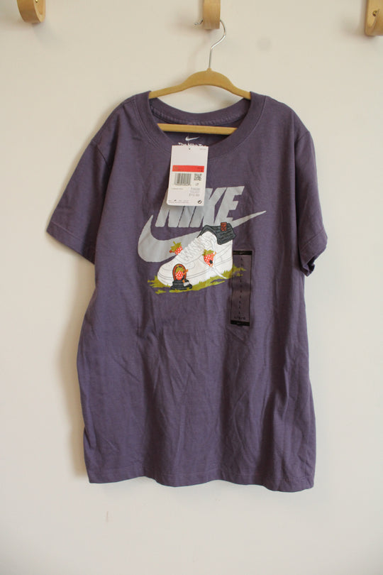NEW Nike Purple Sneaker Strawberry Graphic Logo Tee | L (10/12)