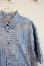 Cabela's Outfitter Series Blue Plaid Button Down Shirt | XL Tall