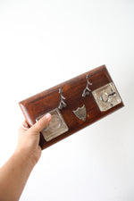 Wooden Vintage Inkwell Stand