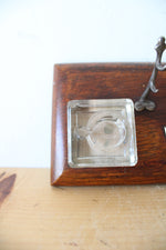 Wooden Vintage Inkwell Stand