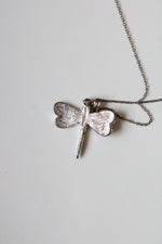 Abalone Shell Dragonfly Pendant Sterling Silver Necklace