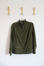 Additions By Chico's Olive Green Lightweight Full Zip Jacket | 2 (L)