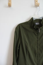 Additions By Chico's Olive Green Lightweight Full Zip Jacket | 2 (L)