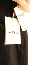 NEW Mother Anthropologie Black Denim Maxi Skirt with Back Slit | 10