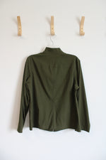Additions By Chico's Olive Green Lightweight Full Zip Jacket | 2 (L)