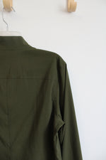 Additions By Chico's Olive Green Lightweight Full Zip Jacket | 2 (L)