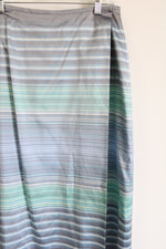 Liz Claiborne Lizsport Silk Gray Blue Boho Wrap Skirt | 8