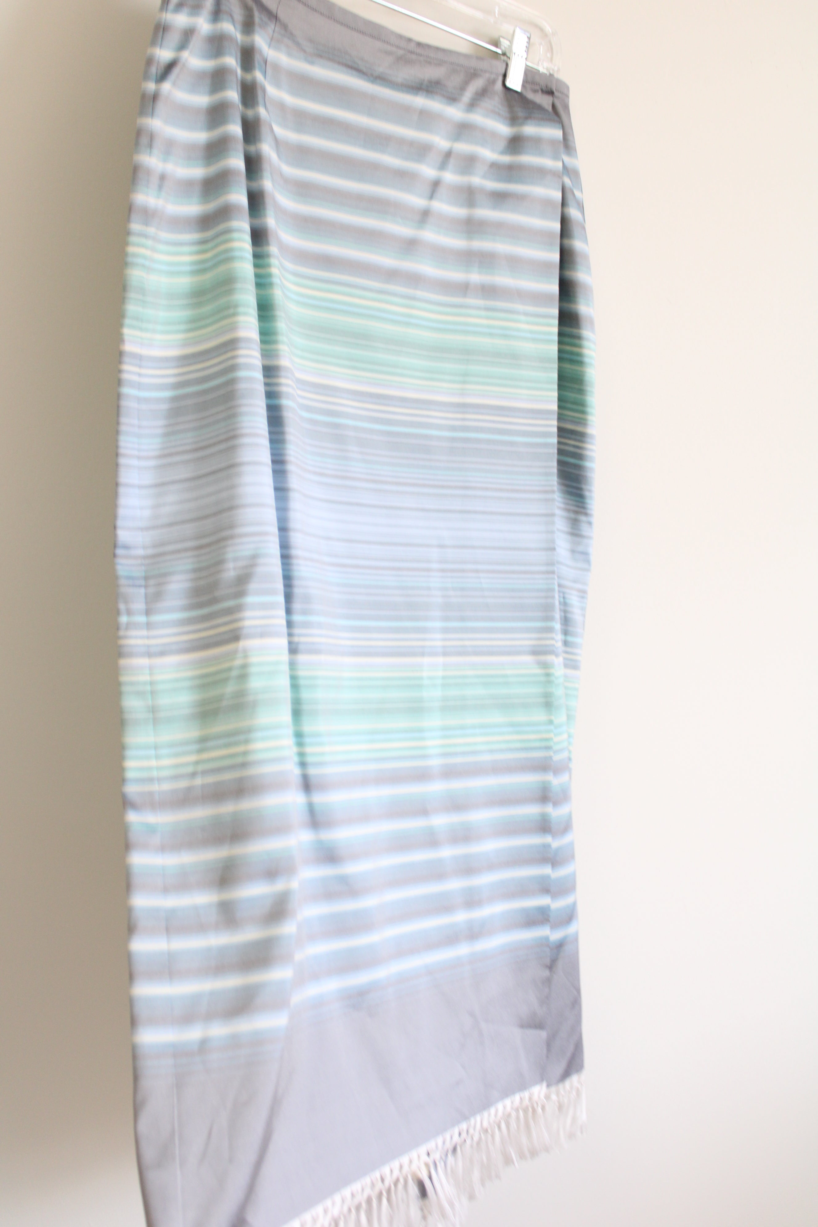 Liz Claiborne Lizsport Silk Gray Blue Boho Wrap Skirt | 8