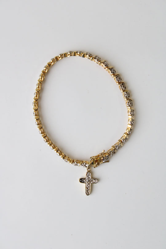 Cross Charm 925 Bracelet