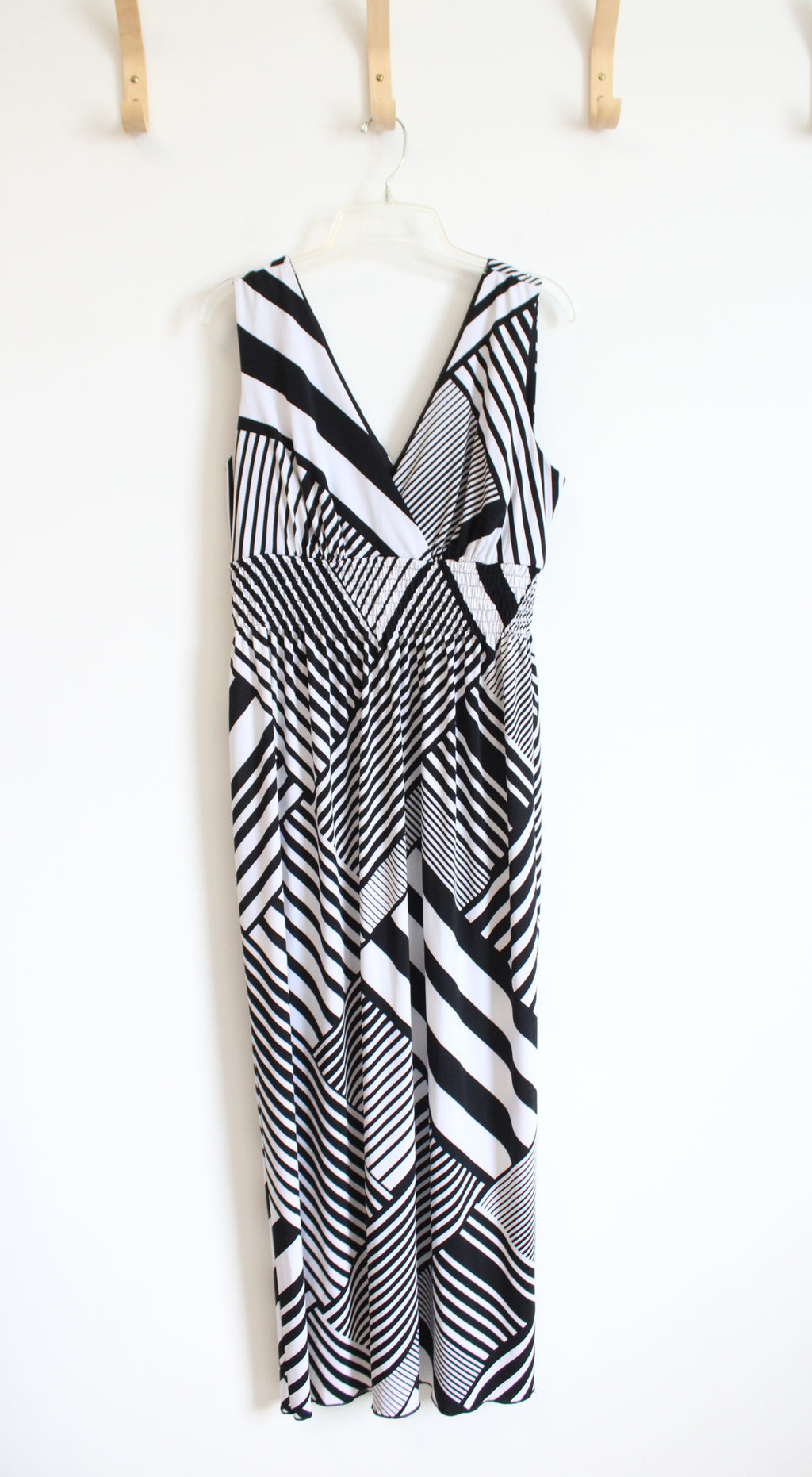 Valerie Bertinelli Black & White Striped Maxi Dress | 14