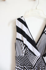 Valerie Bertinelli Black & White Striped Maxi Dress | 14