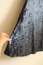 NEW Line and Dot Navy Blue Sequined Maxi Skirt with Side Zipper | S