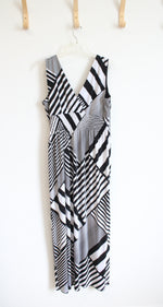 Valerie Bertinelli Black & White Striped Maxi Dress | 14
