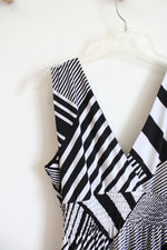 Valerie Bertinelli Black & White Striped Maxi Dress | 14